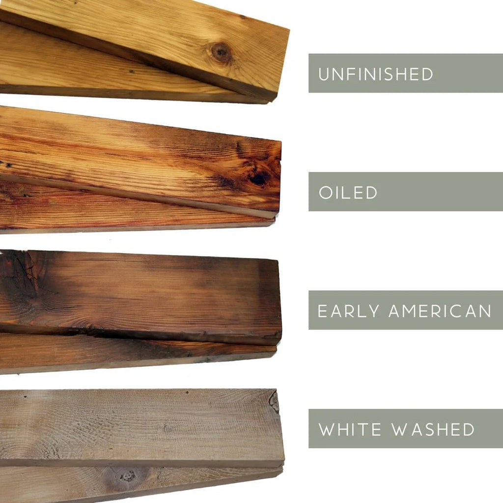 Reclaimed Wood Mantel Shelf with Steel Angle Brackets B14958