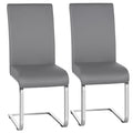 Set of 2 Light Gray PU Leather Dining Chair S7431