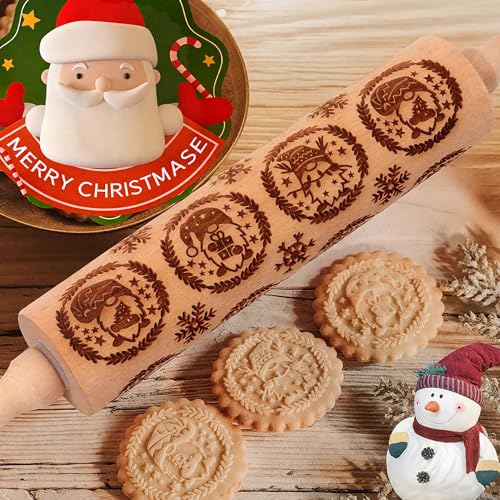 17" Wooden Rolling Pin with Cleaning Brush D57890