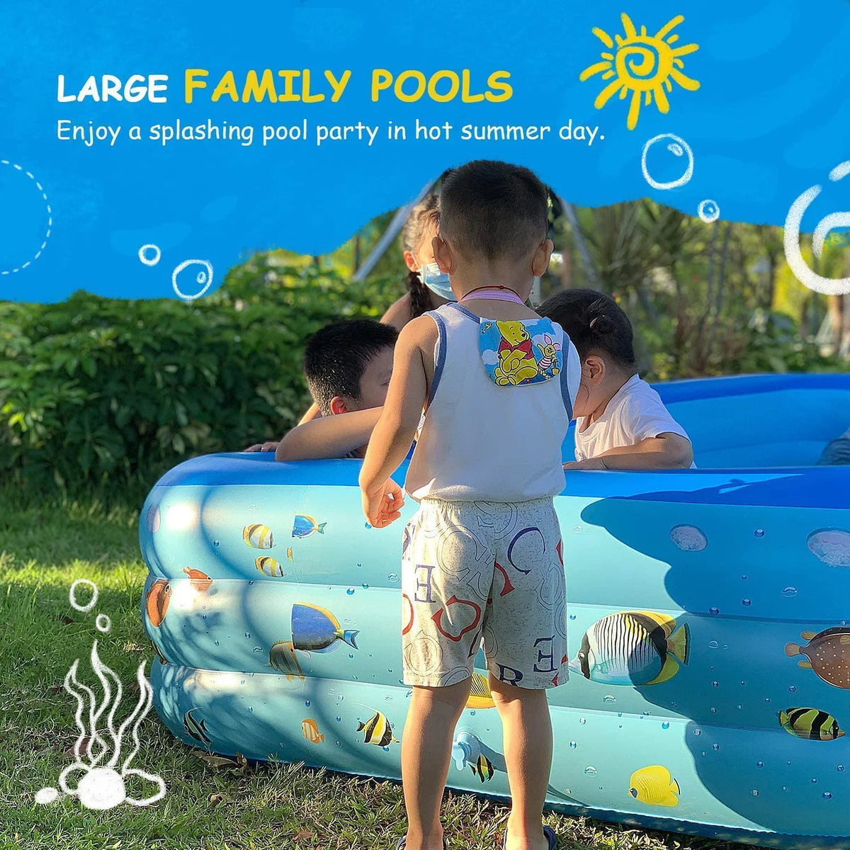 Inflatable Pool 9.83 x 6 x 1.83 ft Rectangular Thickened H237545