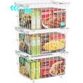 3 Pack Adjustable Black Freezer Organizer Bins W1670