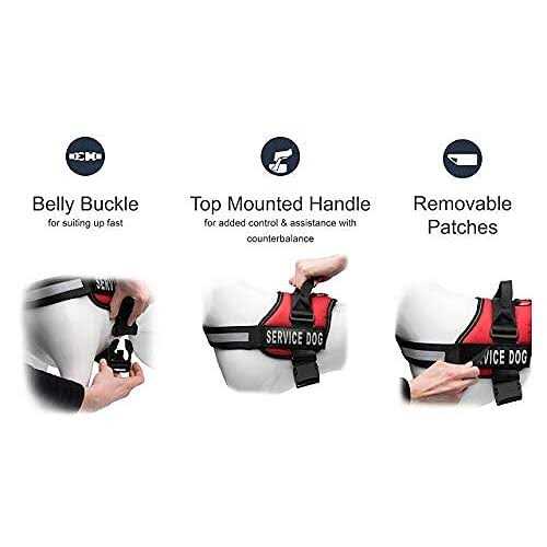 Service Dog Vest with Hook and Loop Straps and Detachable Backpacks in 7 Sizes F127