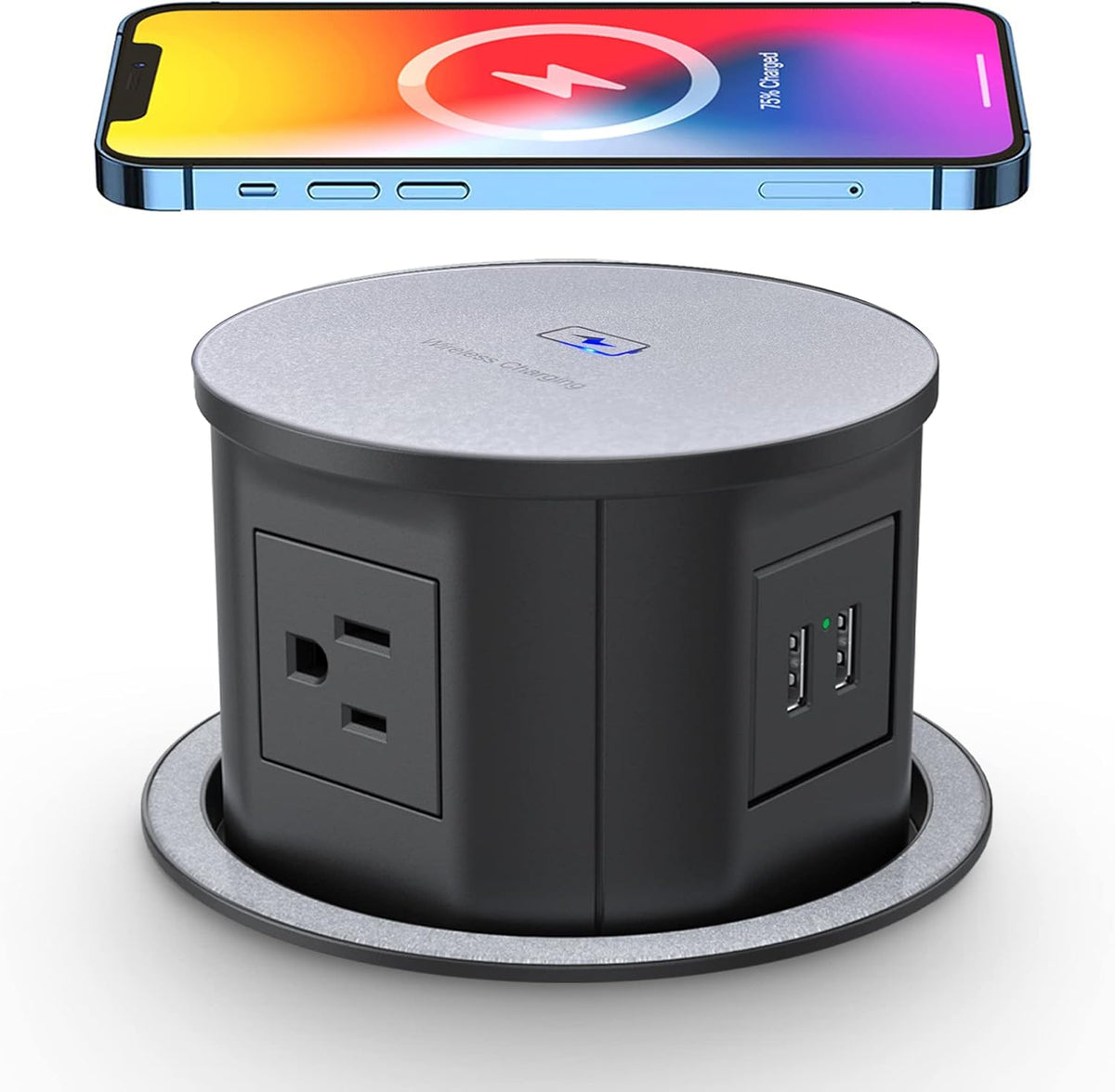 Pop up Power Outlet with 10W Wireless Charger, 4 Outlets, 2 USB G189