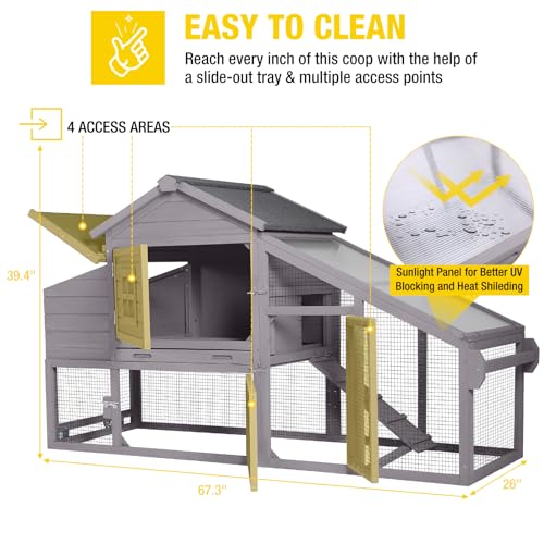 Large Mobile Chicken Coop with Wheels U34209