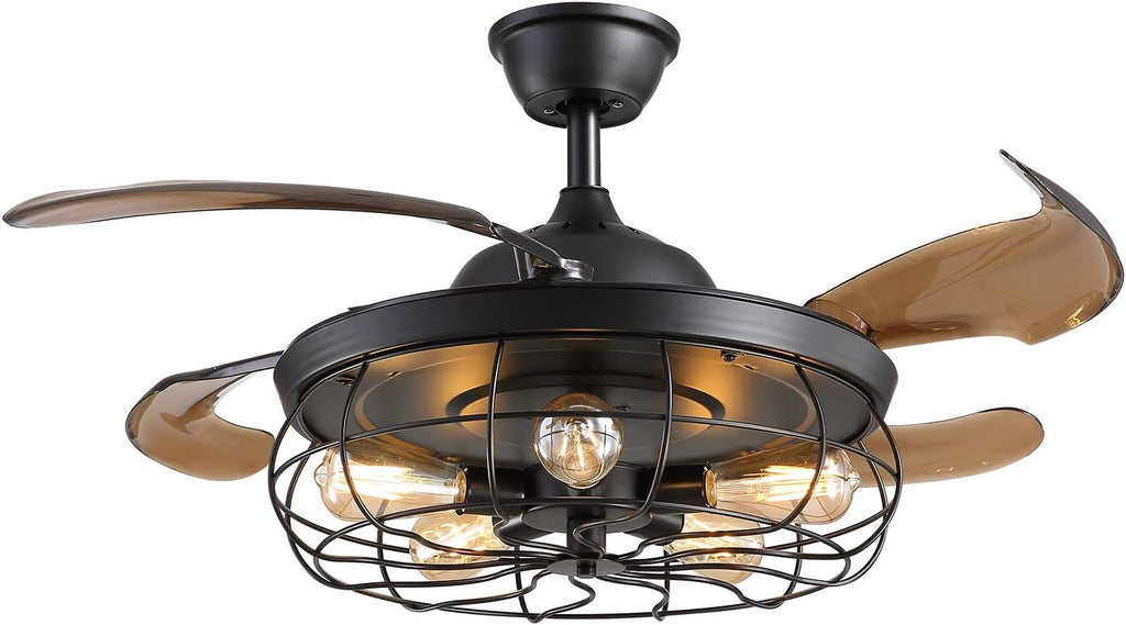 Black Reverse Ceiling Fan with Remote H340