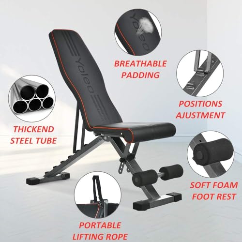 Adjustable Weight Bench, Foldable Folding Bench 330 lbs Capacity, Decline Incline Flat V627