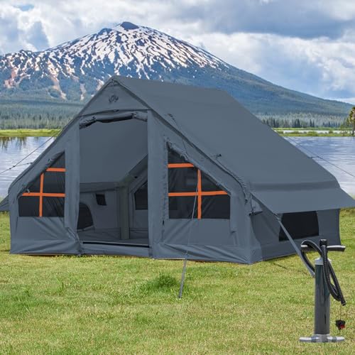 Inflatable Tent with Pump, 4-6 Person Instant Camping Tents, Waterproof with Mesh Windows C63205
