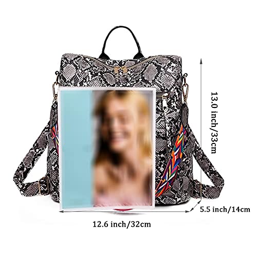 Grey Snake Print Backpack C2271