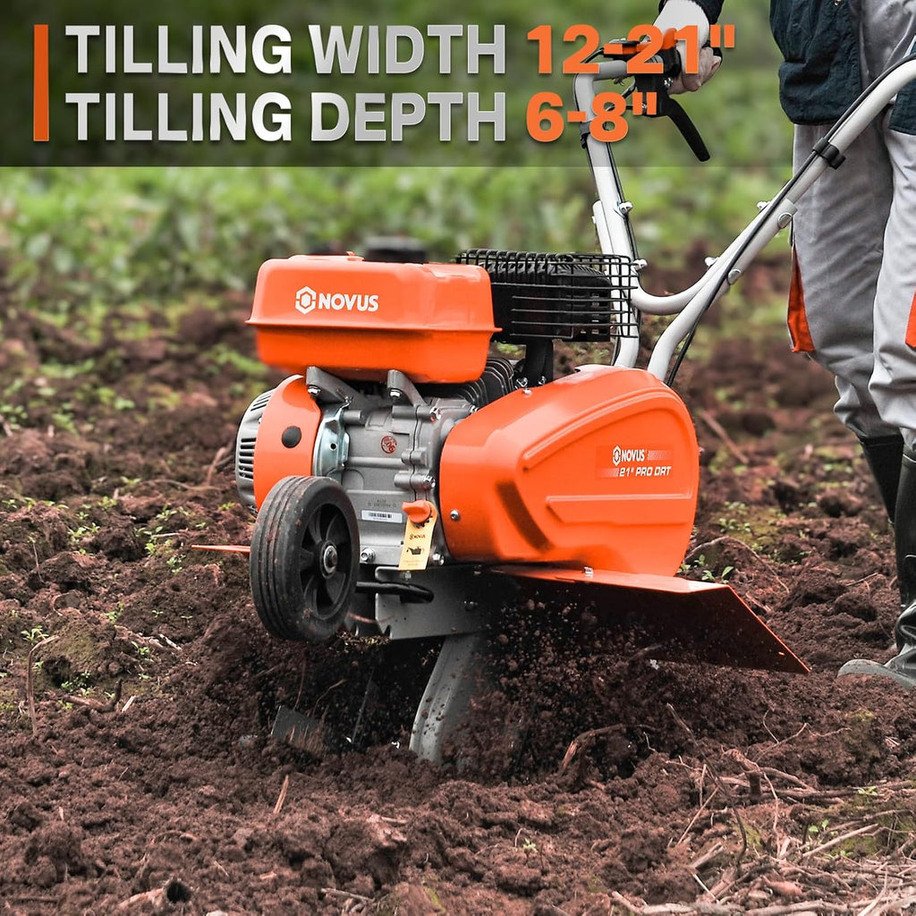 21-Inch Gas Powered Front Tine Tiller Cultivator 212cc 4-Cycle Gas Engine H3621