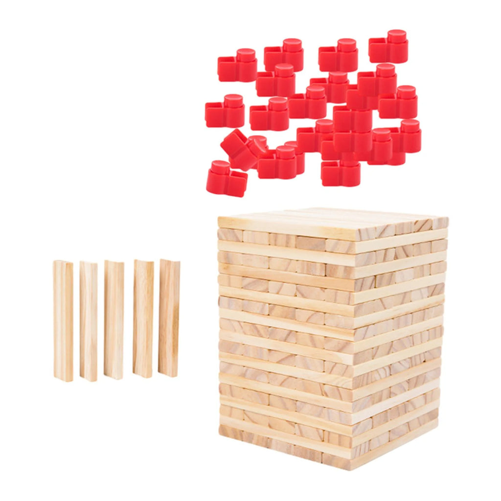 100 Pieces Wooden Blocks Stacking Game Building Kits Board Games W4936
