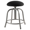 Designer Stool, Fabric Padded Black Seat, Grey Frame N489852