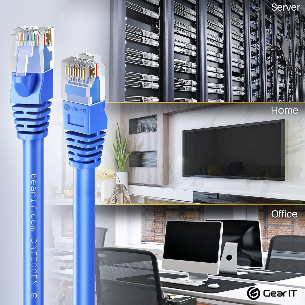 Cat 6 Ethernet Cable 100 ft (5-Pack) Blue F14826