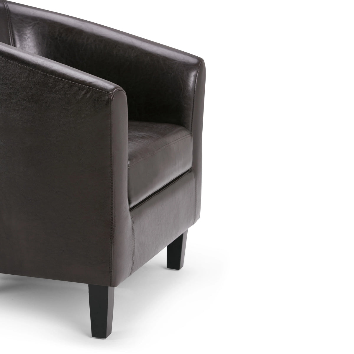 Brown Faux Leather Tub Chair S8399
