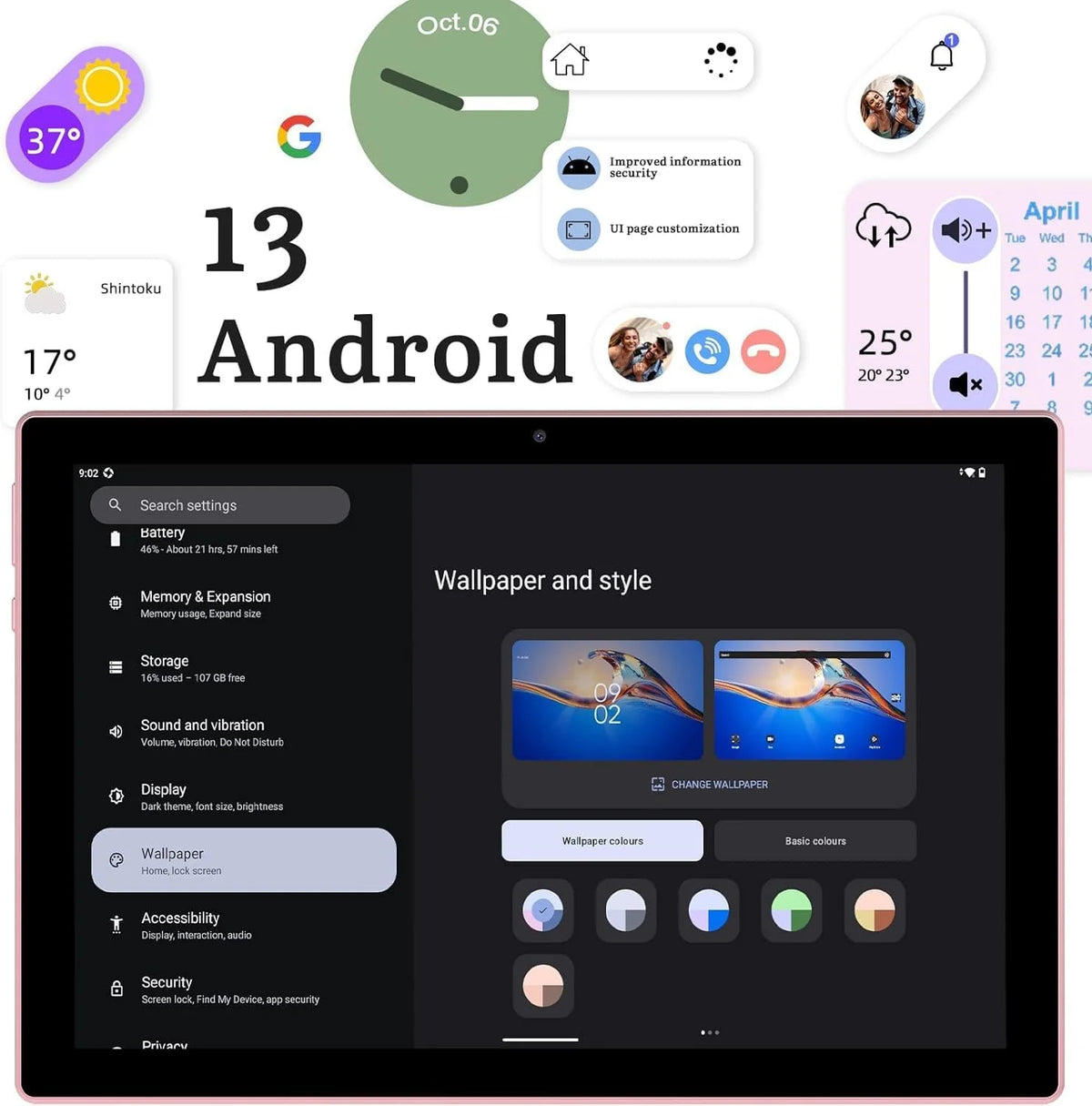 Android 13 Tablet with Keyboard, 10.1 inch 2 in 1 Tablets, 8GB RAM+64GB ROM with Case Mouse Stylus, 1.8GHz Quad Core, 1280*800 HD Touch Screen, 8MP Dual Camera, Wi-Fi, BT Tableta PC C310