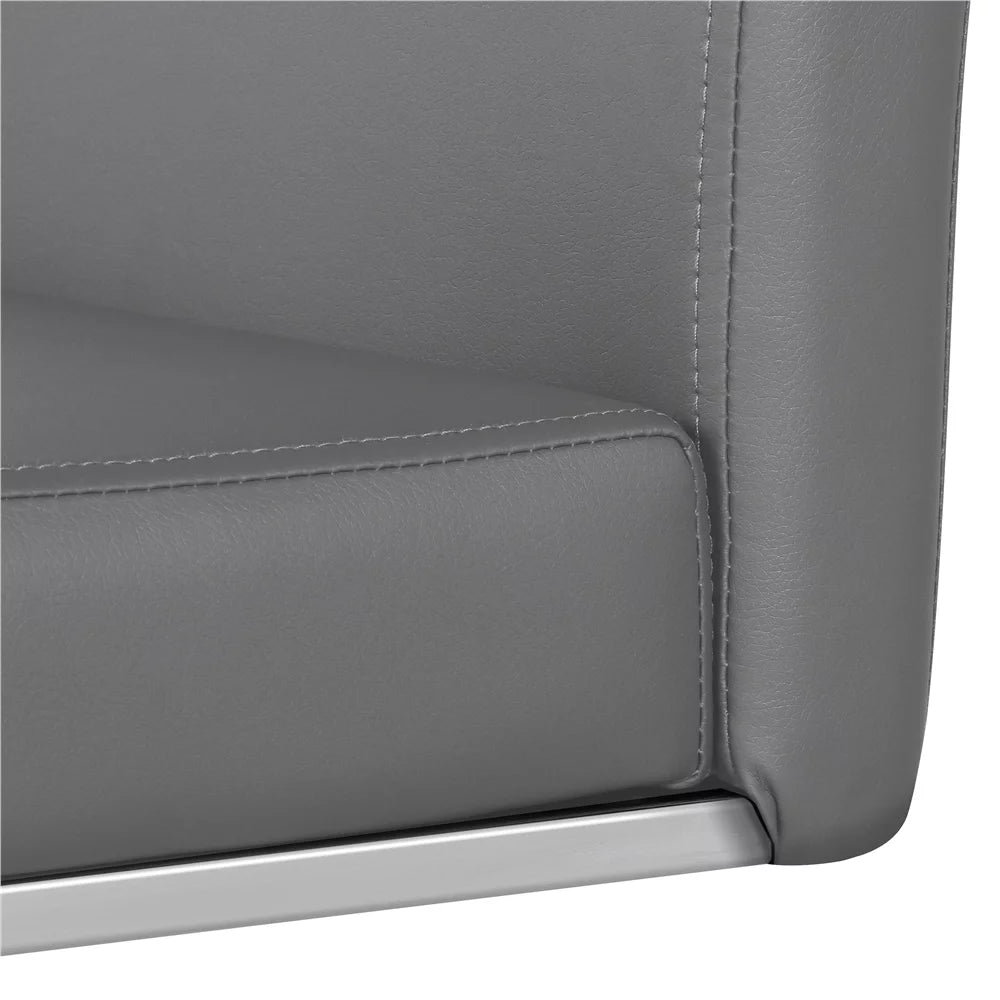 Set of 2 Light Gray PU Leather Dining Chair S7431