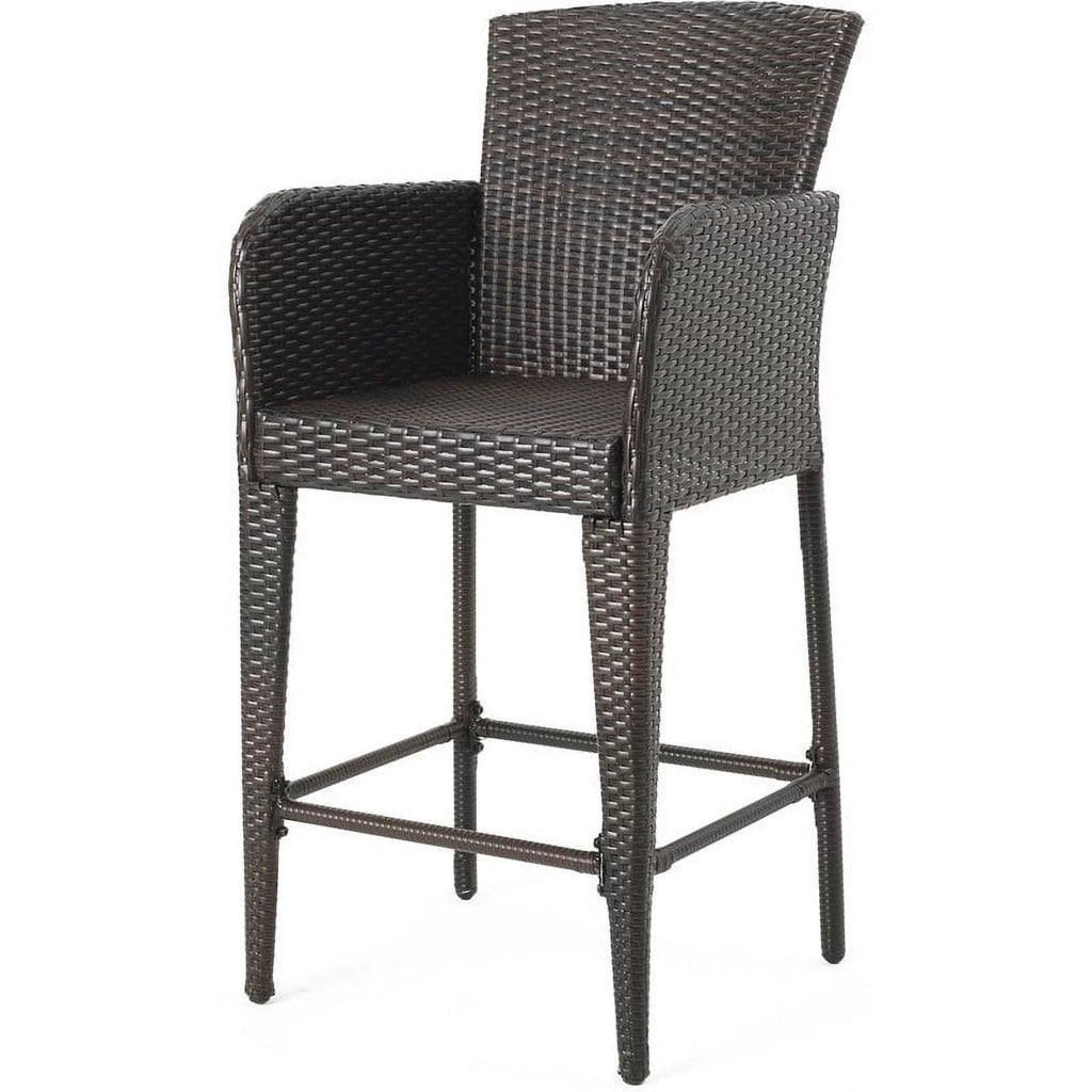 Multi Brown Wicker Barstool Set of 2 L982436