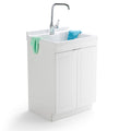 24 inch Laundry Cabinet with Faucet and ABS Sink (Pure White) X735010