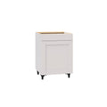 Vanilla White Base Cabinet with Metal Drawer Box B490
