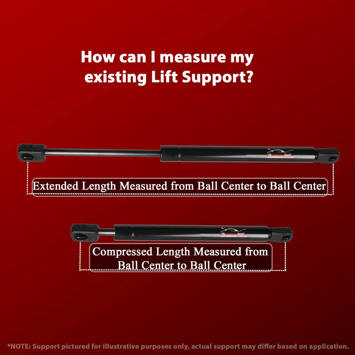 Qty 2 Hood Lift Supports Struts Gas Shock N4441