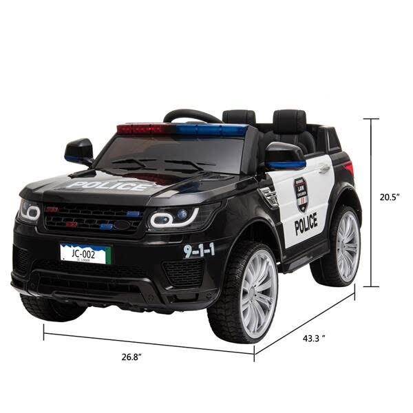 12V Kids Police Ride on Car Electric Cars 2.4G Remote Control LED Flashing Light Y4102