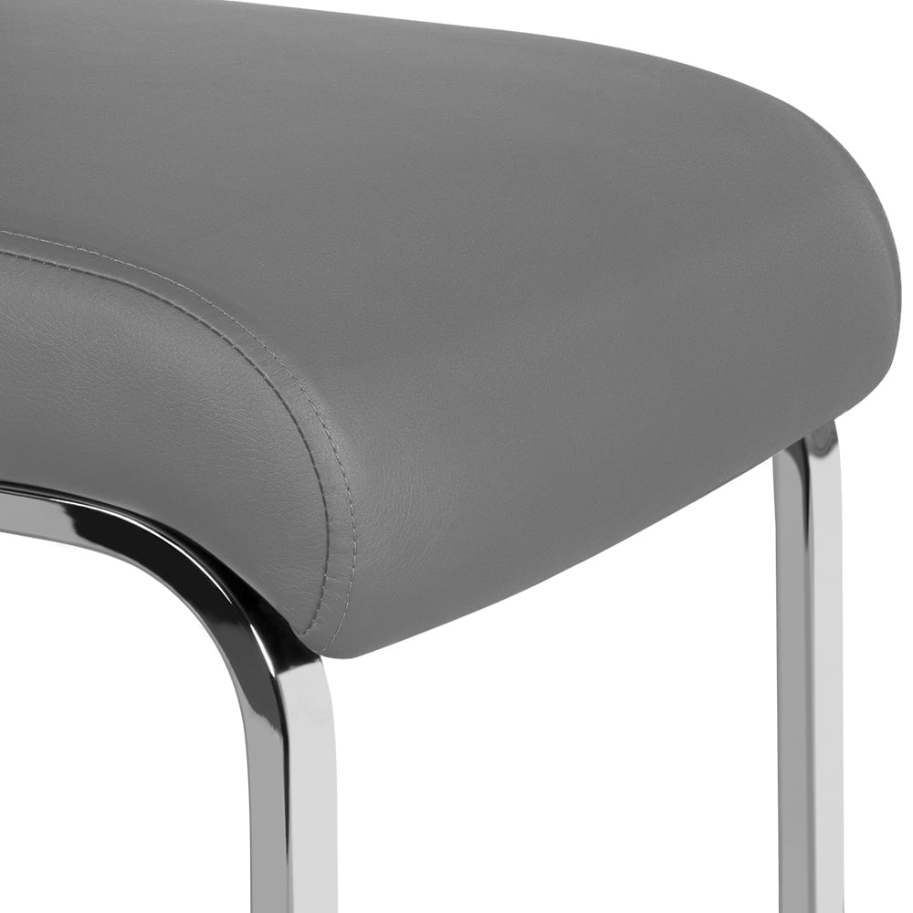 Set of 2 Light Gray PU Leather Dining Chair S7431