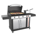 28 Inch 3 Burner Propane Griddle Cooking Station with Cabinets V24252