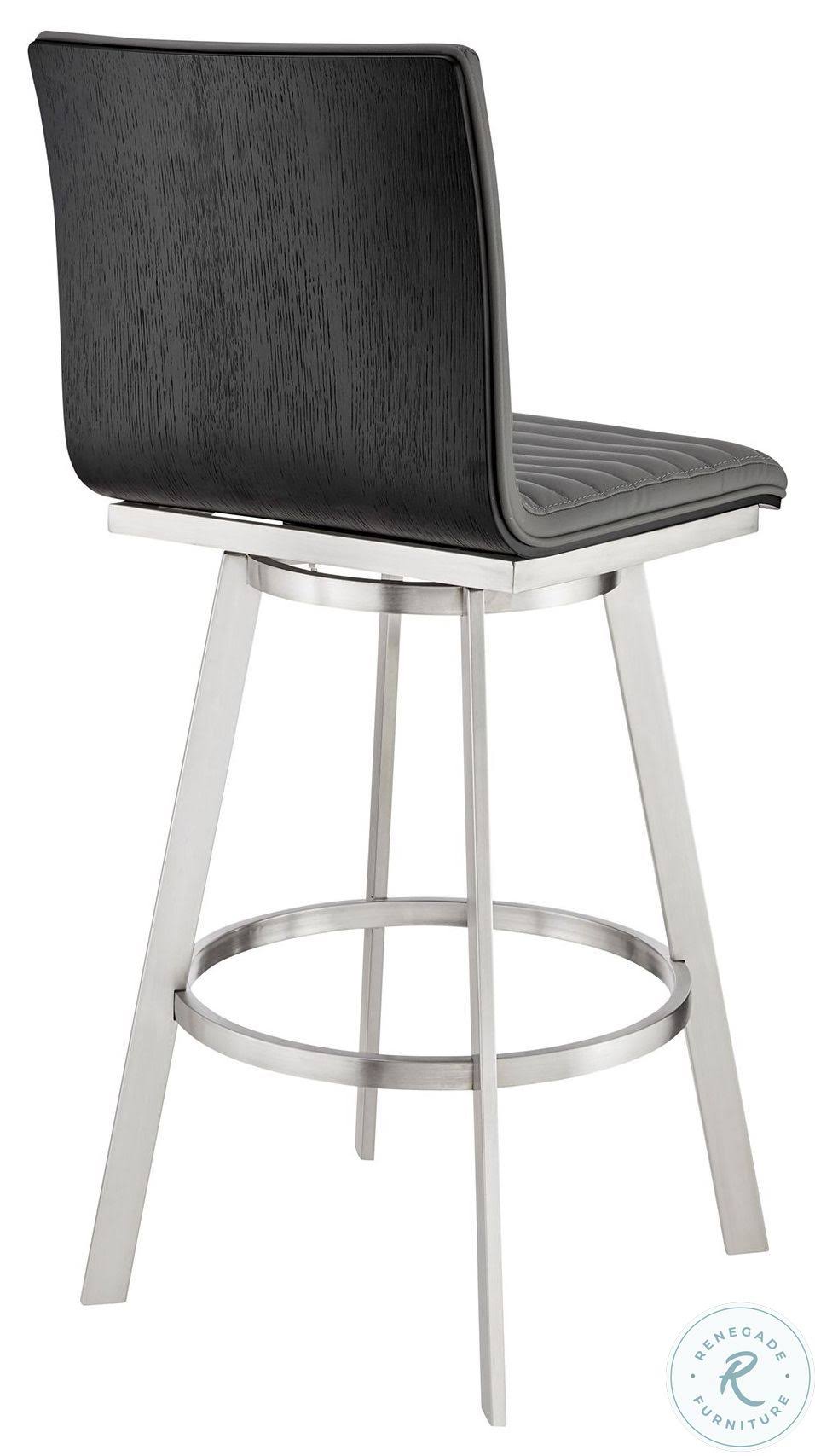 Gray Faux Leather Swivel Counter Height Stool P77159