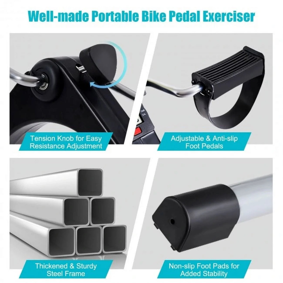 Folding Pedal Exercise Bike with Electronic Display B4324