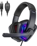 USB 7.1 Surround Sound Over Ear Wired Gaming Headset with Noise Cancelling Mic L2789