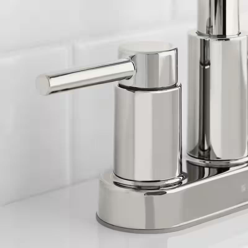 4 in. Centerset Double Handle High-Arc Bathroom Faucet in Polished Nickel E2116