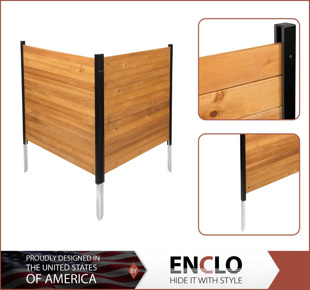 Outdoor Wood Privacy Screen Enclosure 42in H x 38in W 2 Panels B5726