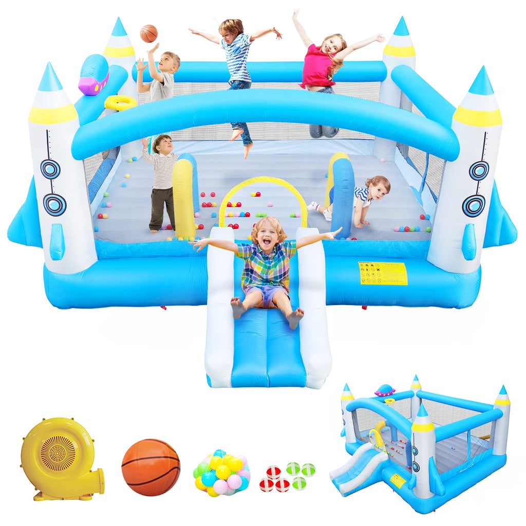 Inflatable Bouncer with Blower, 198" x 180" Play Area, 96" Tall N908003