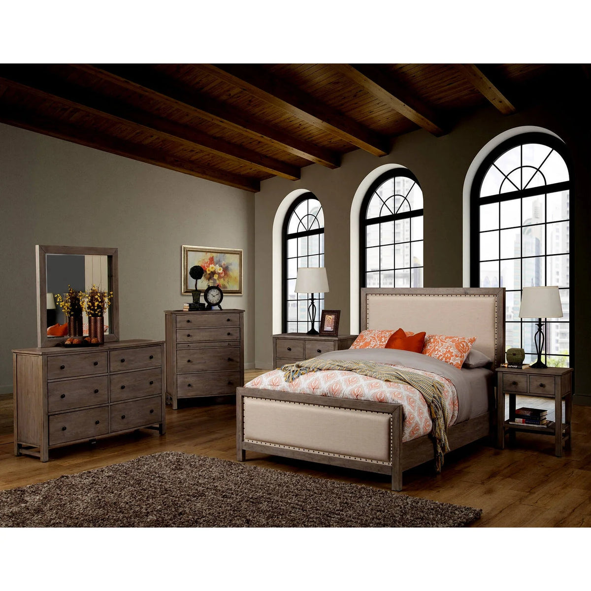 California King Wood Bed D9710