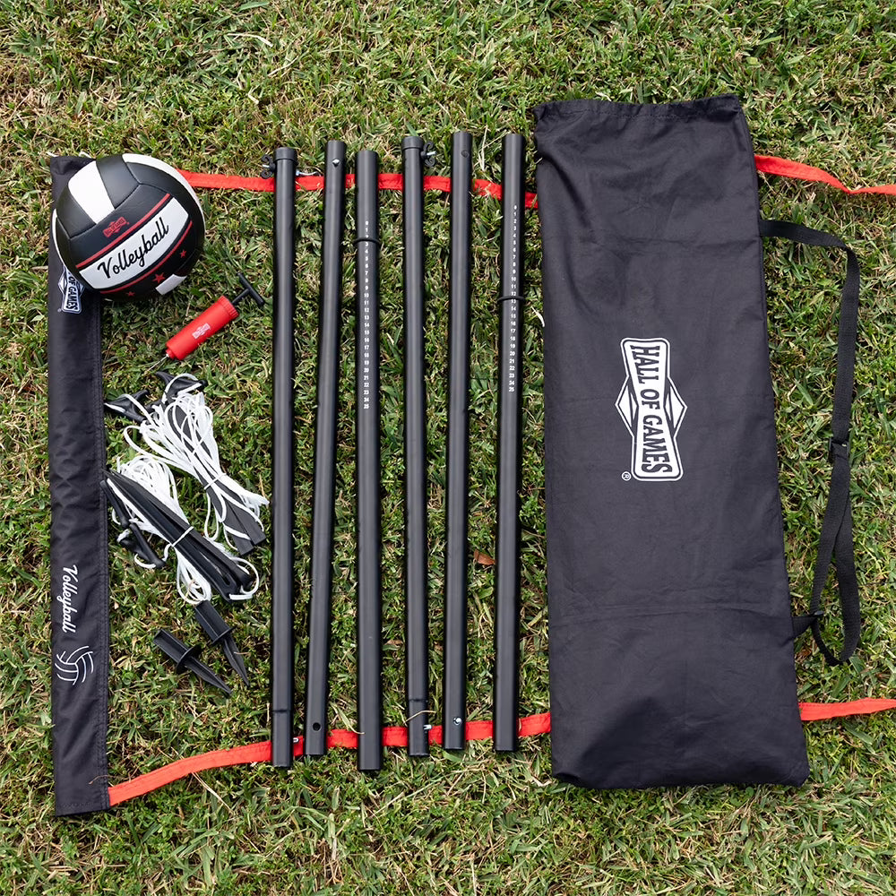 32-ft Outdoor Volleyball Net with Adjustable Steel Poles and Ball P93940