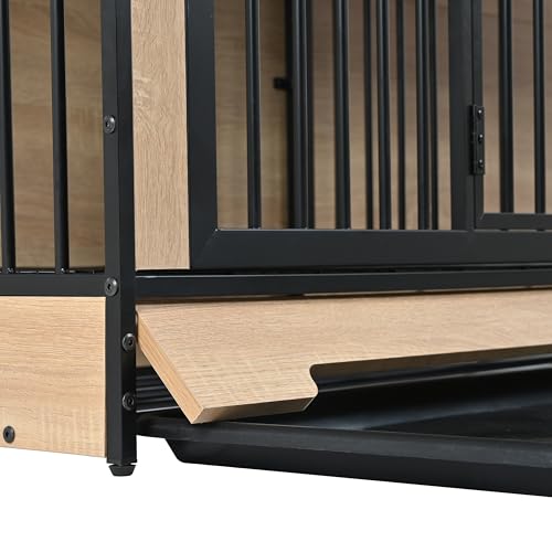 XL Double Large Wooden Dog Crate Furniture with Tray & Partition B5812