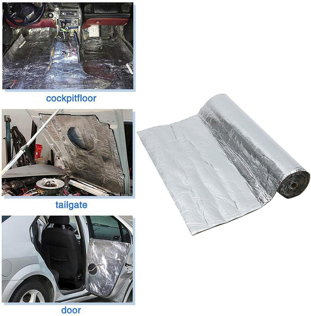 394mil 32.29sqft Car Heat Sound Deadener Insulation Mat Aluminum Fiber Pack of 2 O470002
