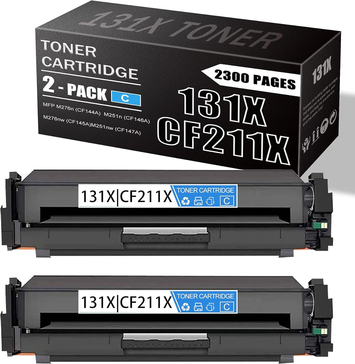 2 Pack Cyan Toner Cartridge H44232