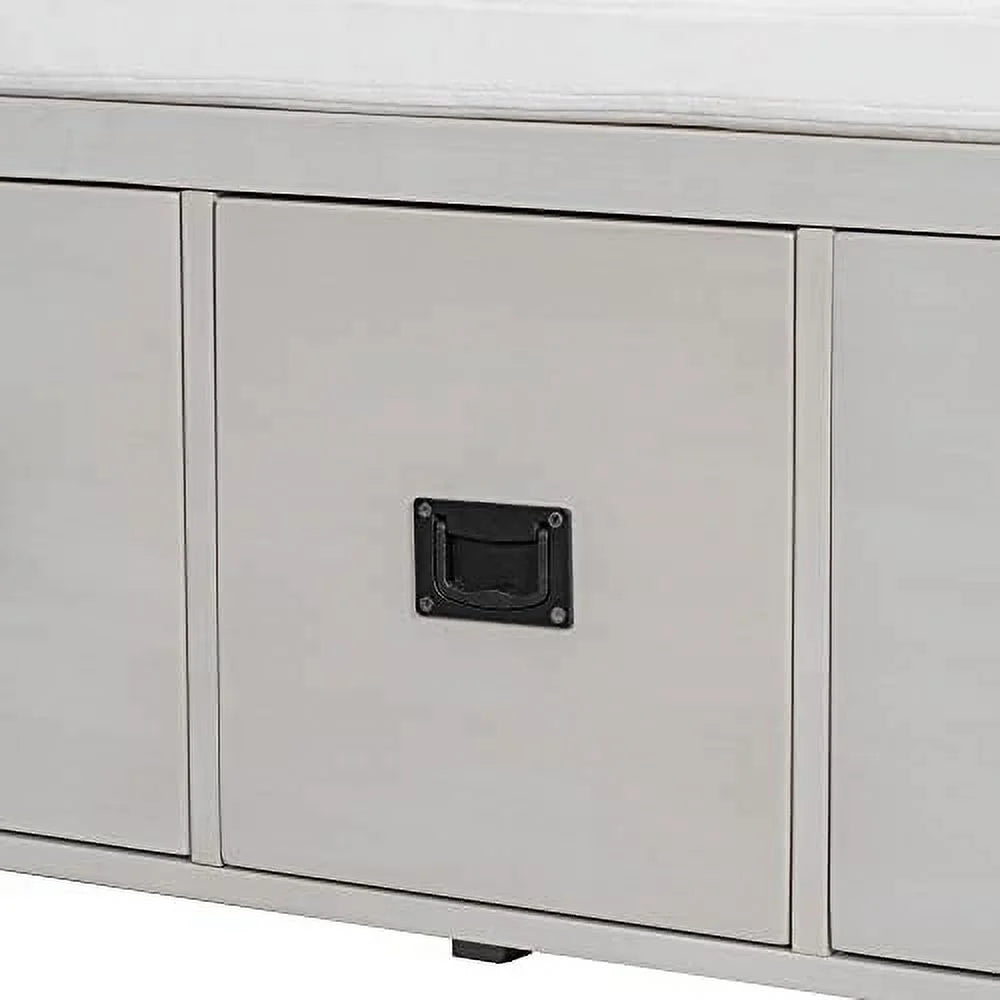 48" Entry Bench with Removable Cushion and 4 Drawers White J869578