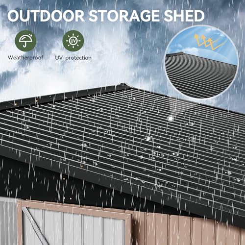 12x10 FT Brown Metal Steel Storage Shed C539171