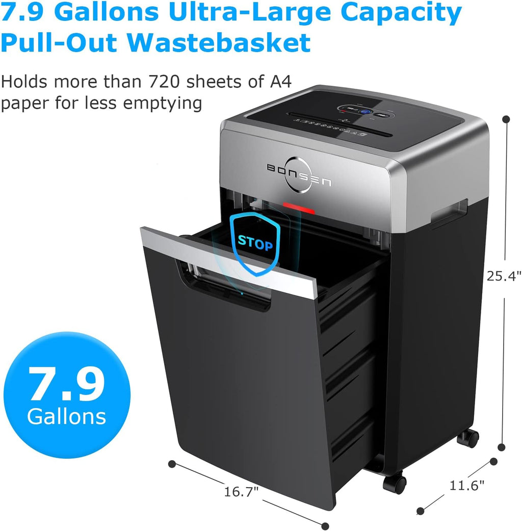 16-Sheet Micro-Cut Paper Shredder with 7.9-Gallon Pullout Basket A69686