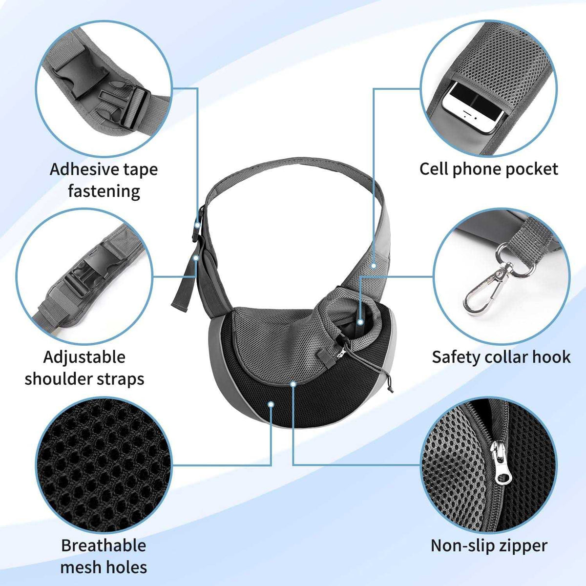 Breathable Mesh Pet Dog Sling Carrier F13896