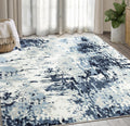 Blue White Grey Contemporary 5' 3" x 7' 6" Non-Shed Area Rug N576820