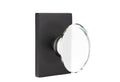 Flat Black Crystal Knob with Rectangular Rosette N390