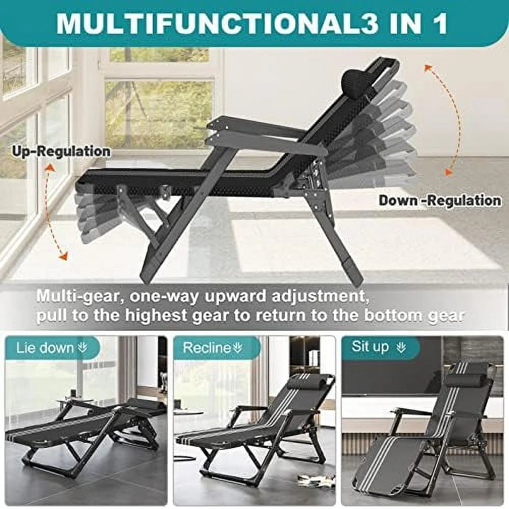 Folding Chair with Adjustable Backrest and Removable Cushion X77065