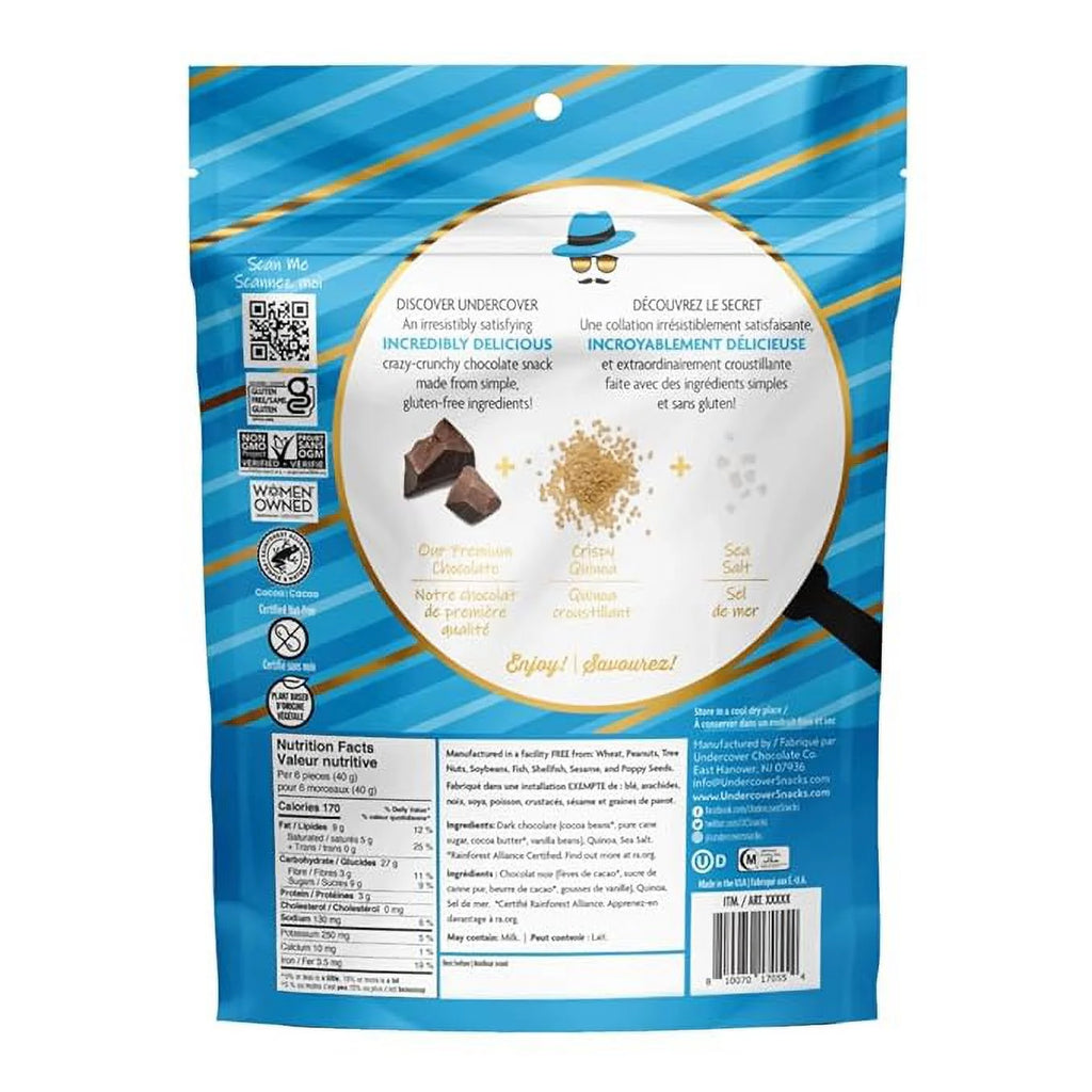 Chocolate Quinoa Crisps, Dark Chocolate & Sea Salt - 434 Grams V49493