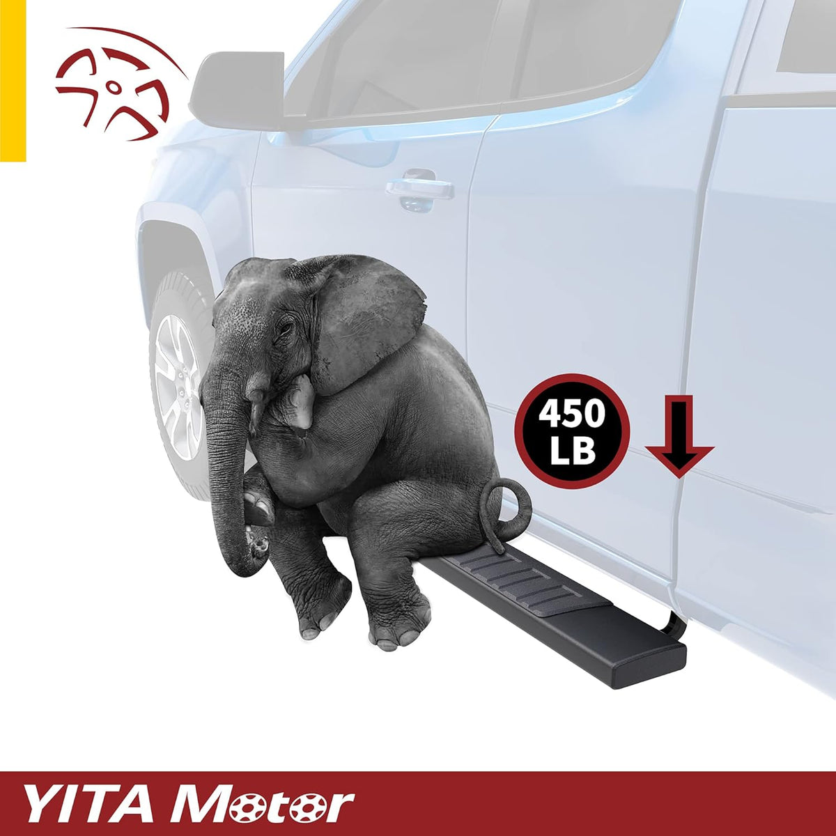 6 Inches Aluminum Black Running Boards E534