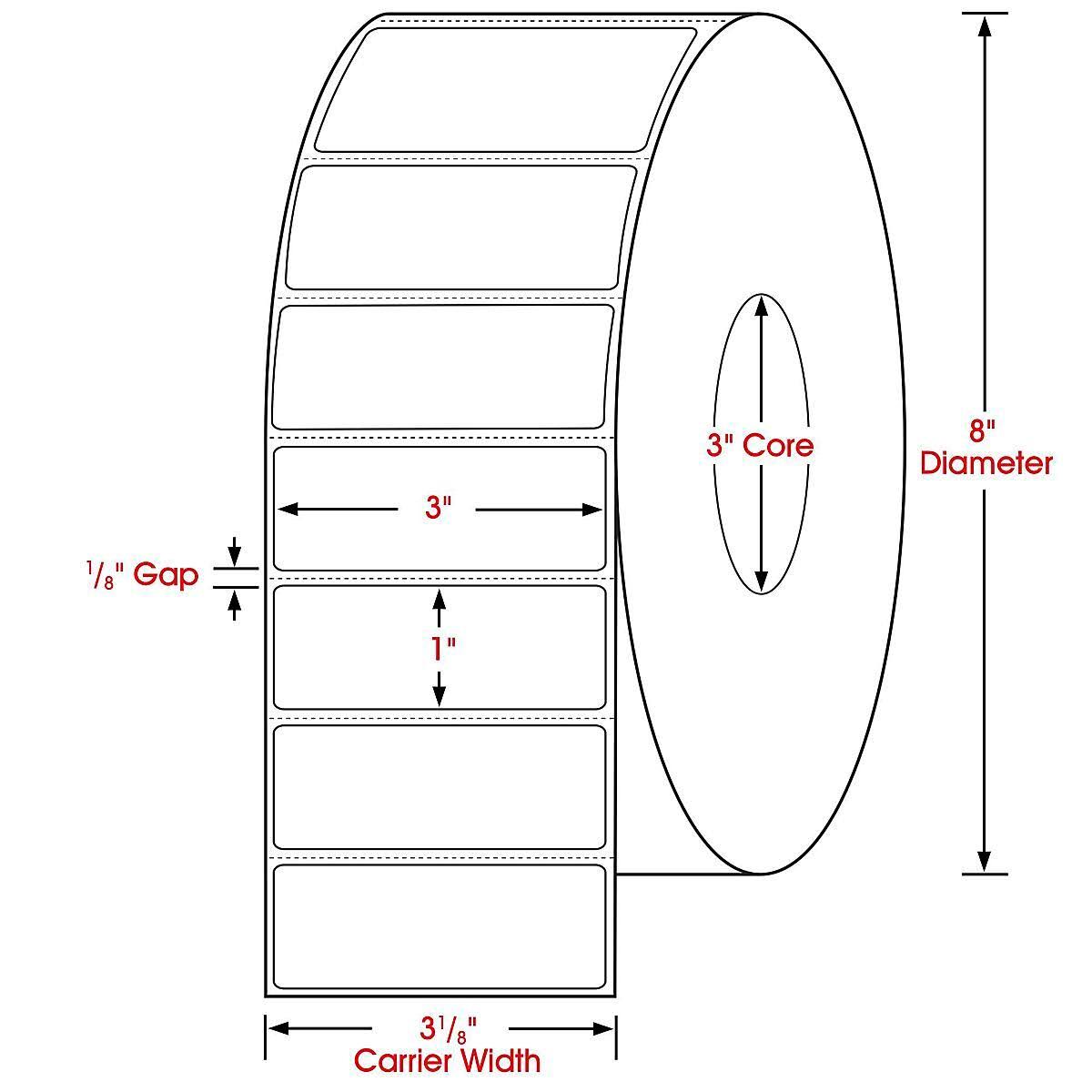 Green Thermal Transfer Labels, 3 x 1 E5528