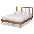 Walnut Brown Wood King Size Platform Bed P116678