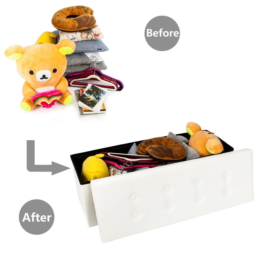 PVC Leather Storage Bench P4618