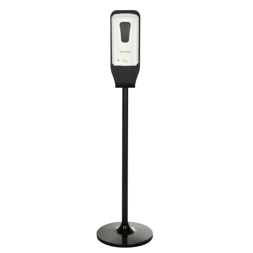 White Automatic Gel Hand Sanitizer and Soap Dispenser with Floor Stand L213